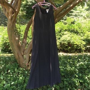 Coldwater Creek Navy polka dot full length dress